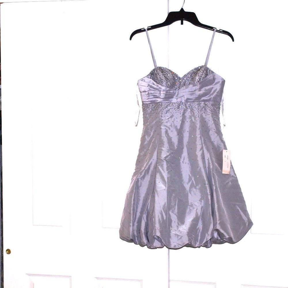 Chicas Light Gray Mini Dress, Size Small